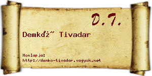Demkó Tivadar névjegykártya